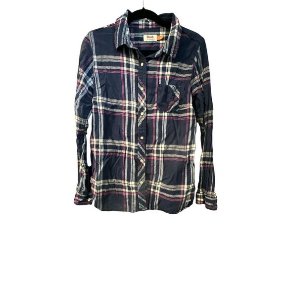 LeTigre Blue Pink Flannel Women's Button Up Size XL - Picture 1 of 6